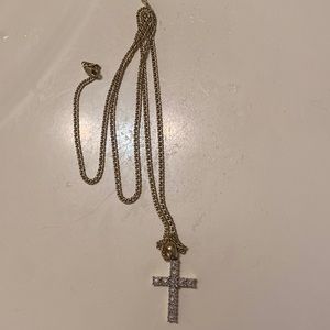 10k necklace and Cross pendant (real diamonds)